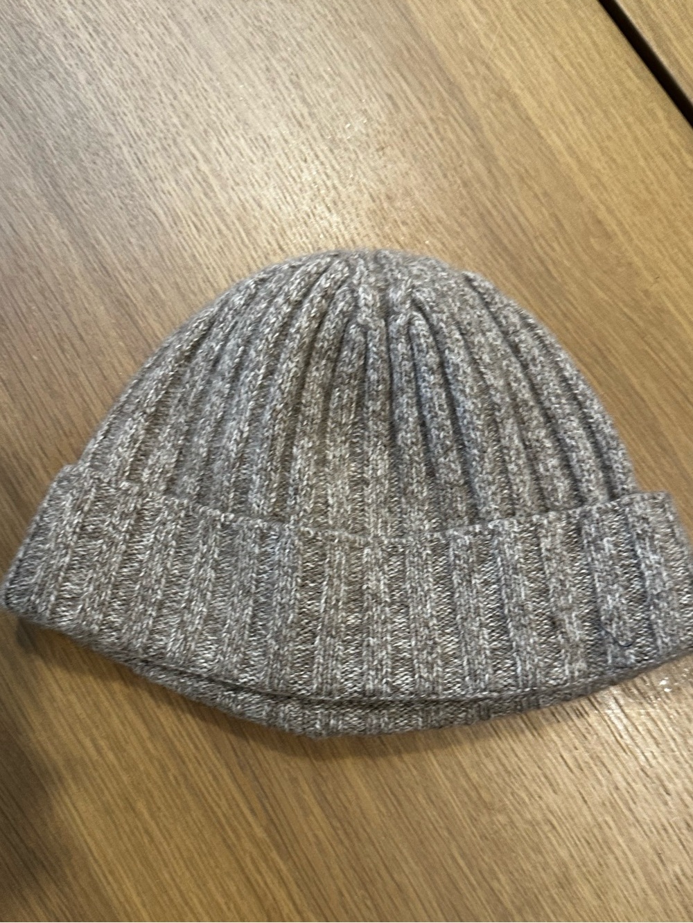 Ribbed Knit Cuffed Beanie - Heather Gray